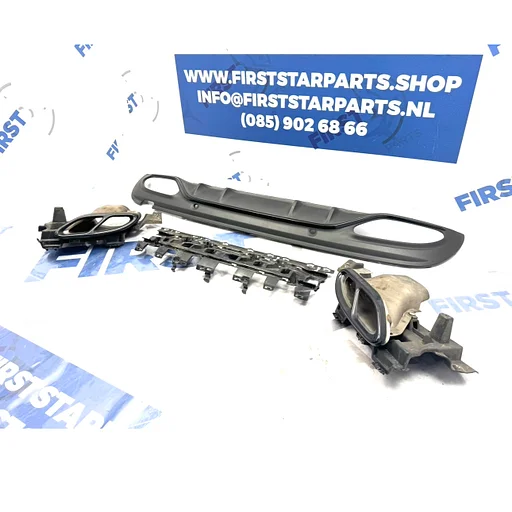 W205 S205 C43 AMG Diffuser + Uitlaat sierstukken Mercedes C Klasse 2014-2018 ZWART ORIGINEEL + SIERLIJSTEN Night Pakket 43 AMG