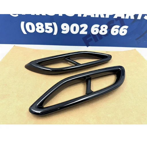 AMG LINE UITLAAT SIERLIJSTEN ZWART L/R Mercedes A B C CLA GLA GLC GLE E Klasse 2013-2020 NIGHT PAKKET UITLAAT SIERSTUKKEN BLACK W176 W246 W117 W156 W205 W213 W253 W166 C292 AMG LOOK AUSPUFF BLENDE