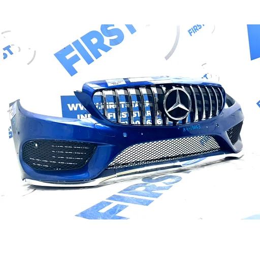 W205 BUMPER AMG COMPLEET C43 VOORBUMPER A2058850925 + GT GRIL EN SIERLIJSTEN 2014-2018 Mercedes C Klasse C43 ZWART WIT GRIJS ZILVER BLAUW ROOD ETC Origineel Mercedes A205 C205 S205 W205 43 AMG LINE 205 PDC DIVERSE KLEUREN COMPLEET