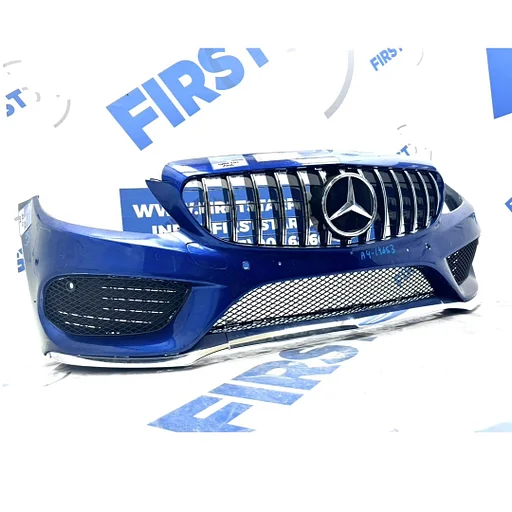 W205 BUMPER AMG COMPLEET C43 VOORBUMPER A2058850925 + GT GRIL EN SIERLIJSTEN 2014-2018 Mercedes C Klasse C43 ZWART WIT GRIJS ZILVER BLAUW ROOD ETC Origineel Mercedes A205 C205 S205 W205 43 AMG LINE 205 PDC DIVERSE KLEUREN COMPLEET
