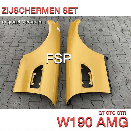 W190 C190 R190 AMG GT GTR GTC GTS ZIJSCHERMEN SET LINKS + RECHTS Origineel Mercedes GT 2014-2021 GEEL
