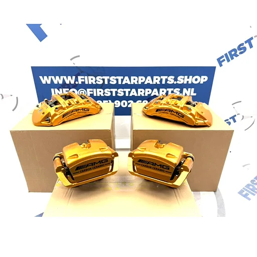 C63 E63 CLS63 GT63 S63 AMG Keramische Rem Set REMKLAUWEN A1974210798 / A1974212498 / A2224215598 / A2224215698 ORIGINEEL MERCEDES BREMBO KLAUWEN / REMTANG / BLOKKEN COMPLEET