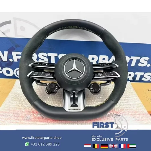 2025 AMG STUUR Mercedes C63 CLE63 E63 GLC63 GLE63 S63 AMG STUUR W206 W213 W253 W236 V167 W223 W464 W257 ORIGINEEL Mercedes 2021-2026 C63S E63S GLC63S GLE63S S63S CLE63 CLS63 E PERFORMANCE ALCANTARA A0994600909 K6