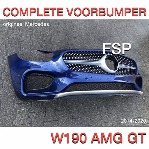 W190 AMG GT VOORBUMPER COMPLEET ORIGINEEL Mercedes 2014-2020 GT GTC GTS GTR