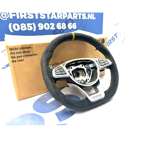 W205 C63 W253 GLC63 AMG STUUR EDITION 1 GELE STIK C GLC 63 KLASSE 2014-2018 origineel Mercedes C63S GLC63S PERFORMANCE STUURWIEL GEEL ALCANTARA A2054602603