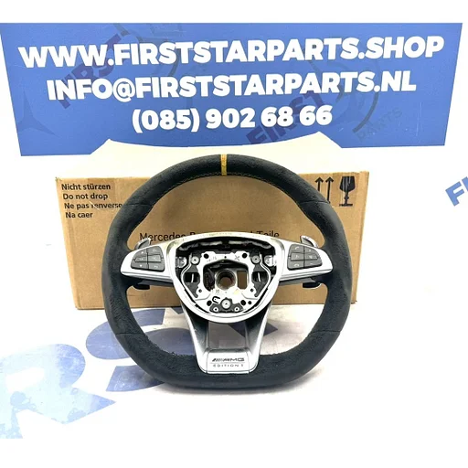 W205 C63 W253 GLC63 AMG STUUR EDITION 1 GELE STIK C GLC 63 KLASSE 2014-2018 origineel Mercedes C63S GLC63S PERFORMANCE STUURWIEL GEEL ALCANTARA A2054602603