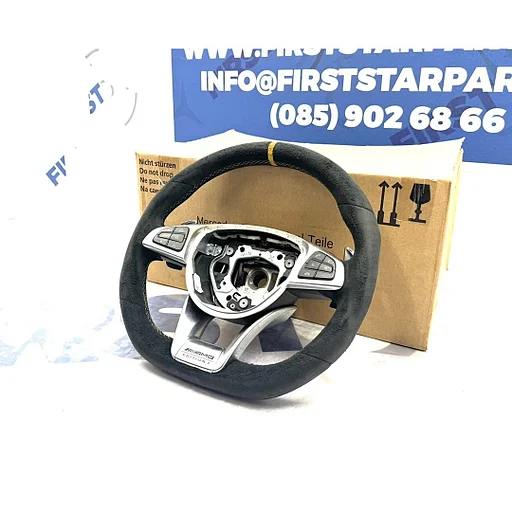 W205 C63 W253 GLC63 AMG STUUR EDITION 1 GELE STIK C GLC 63 KLASSE 2014-2018 origineel Mercedes C63S GLC63S PERFORMANCE STUURWIEL GEEL ALCANTARA A2054602603