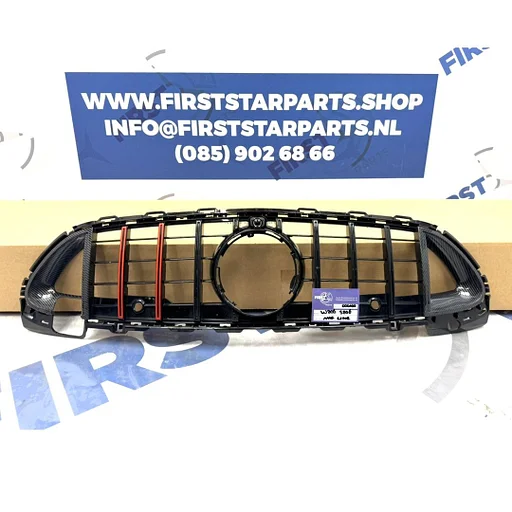 W206 C KLASSE BRABUS GT GRIL CARBON S206 2020-2025 PANAMERCANA BRABUS LOOK GRILLE MET C43 AMG CARBON INLEG