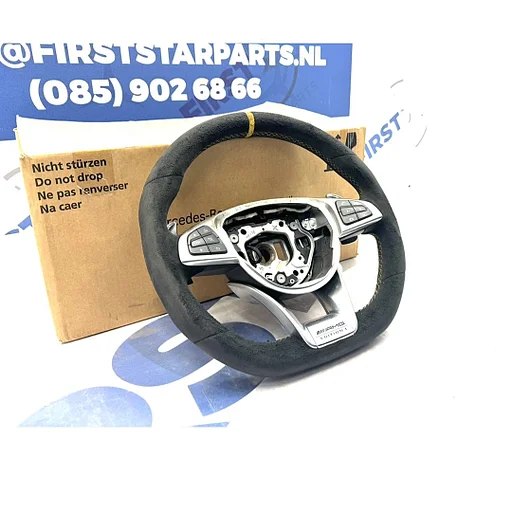W205 C63 W253 GLC63 AMG STUUR EDITION 1 GELE STIK C GLC 63 KLASSE 2014-2018 origineel Mercedes C63S GLC63S PERFORMANCE STUURWIEL GEEL ALCANTARA A2054602603