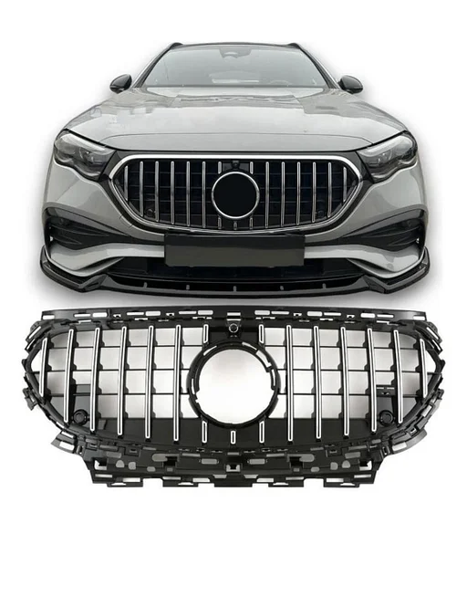 W214 GT GRIL Mercedes E KLASSE PANAMERICANA GRIL ZWART of CHROOM S214 voor Mercedes E Klasse AMG LINE bumper Grille 2022-2027 E43 E53 look chrome/black AMG E CLASS
