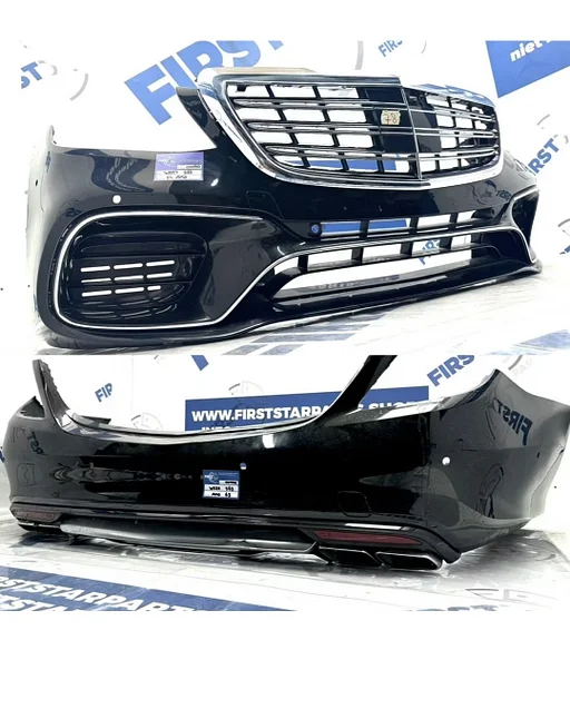 W222 S63 AMG VOORBUMPER + ACHTERBUMPER COMPLEET ZWART WIT GRIJS Mercedes S KLASSE 2014-2021 63 AMG PAKKET BUMPER SET