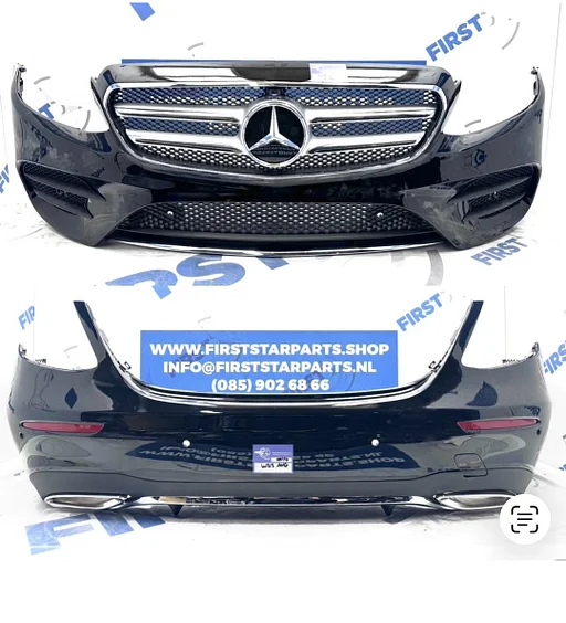 W213 BUMPER AMG PAKKET voorbumper + achterbumper SET COMPLEET Mercedes E Klasse 2016-2020 ZWART WIT GRIJS incl GRIL / DIFFUSER / UITLAATSIERSTUKKEN  AMG LINE BUMPERS