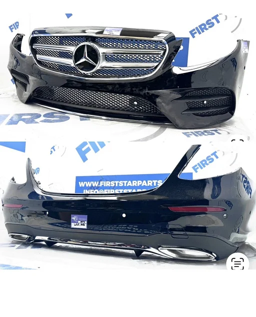 W213 BUMPER AMG PAKKET voorbumper + achterbumper SET COMPLEET Mercedes E Klasse 2016-2020 ZWART WIT GRIJS incl GRIL / DIFFUSER / UITLAATSIERSTUKKEN  AMG LINE BUMPERS