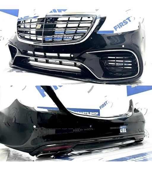 W222 S63 AMG VOORBUMPER + ACHTERBUMPER COMPLEET ZWART WIT GRIJS Mercedes S KLASSE 2014-2021 63 AMG PAKKET BUMPER SET