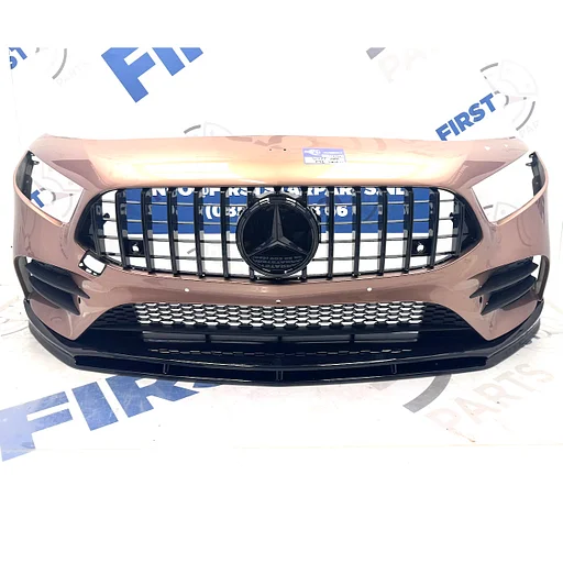 W177 A35 AMG Voorbumper + BRABUS SPOILER Mercedes A Klasse 2018-2023 Compleet met gt gril ORIGINEEL ZWART WIT GRIJS ROSE GOLD