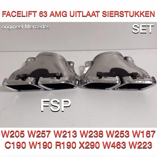 W460 W461 W463 G63 FACELIFT AMG UITLAAT SIERSTUKKEN ORIGINEEL Mercedes 2015-2022 ORIGINEEL CHROOM