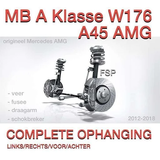 W176 A45 AMG veerpoot schokbreker wielnaaf draagarm compleet