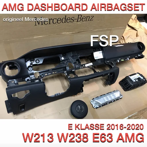 W213 W238 E43 E53 E63 AMG DASHBOARD AIRBAGSET Mercedes E Klasse 2016-2021 RODE STIKNAAD AIRBAG SET ORIGINEEL