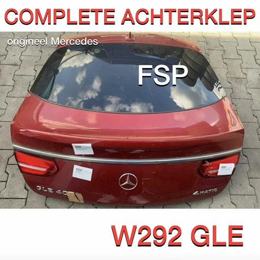 A2927400105 W292 C292 GLE COUPÉ ACHTERKLEP COMPLEET ORIGINEEL Mercedes GLE COUPÉ KLASSE 2014-2019