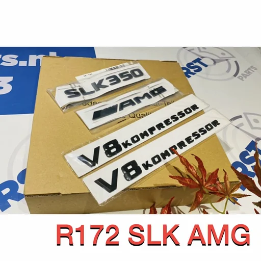 R172 SLK AMG LOGO SET ZWART V8 KOMPRESSOR EMBLEMEN SET Mercedes SLK KLASSE BADGE 2014-2021