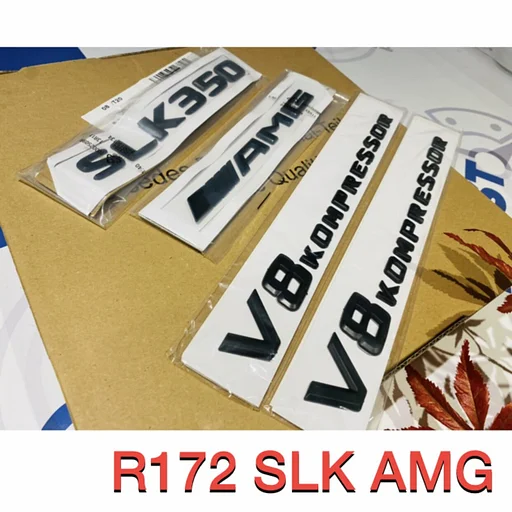 R170 R171 R172 SLK V8 AMG LOGO SET ZWART EMBLEMEN SET Mercedes SLK KLASSE 250 280 300 320 350 KOMPRESSOR LETTERS / BADGE 2005-2021