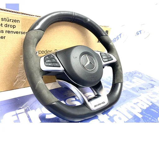 W253 C253 GLC63 AMG STUUR 2018 GLC 63 STUURWIEL + AIRBAG origineel Mercedes Alcantara PERFORMANCE XL FLIPPERS