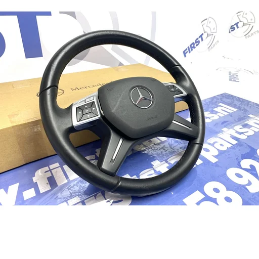 W166 leder STUUR origineel Mercedes GLE / ML Klasse 2011- zwart leer stuurbediening stembediening etc