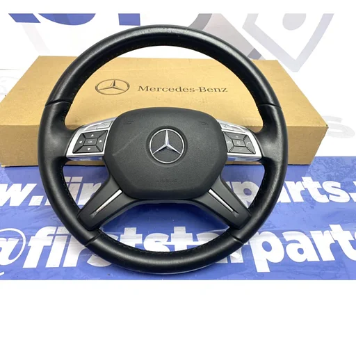 W166 leder STUUR origineel Mercedes GLE / ML Klasse 2011- zwart leer stuurbediening stembediening etc