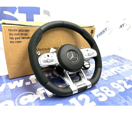 A0004600109 9E38 ORIGINEEL Mercedes 35 43 45 53 63 AMG STUUR 2021 Alcantara QRB FACELIFT A B C CLA CLS E G GLA GLC GLE GT GTR S Klasse 63 AMG