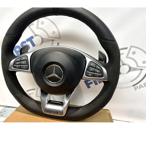 W253 C253 GLC63 AMG STUUR + AIRBAG 2018 GLC 63 STUURWIEL + AIRBAG origineel Mercedes Alcantara PERFORMANCE XL FLIPPERS