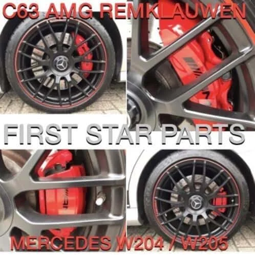W204 W205 C63 AMG Remklauwen Set origineel Mercedes rood 4x