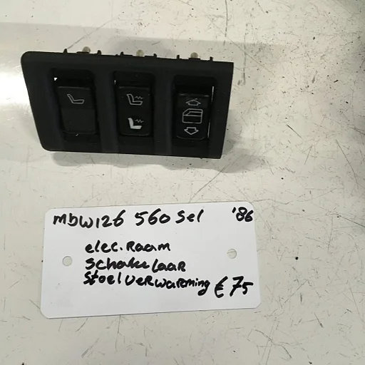 Mercedes W126 560 SEL 1986 Stoelverwarmingschakelaar , Raamschakelaar set