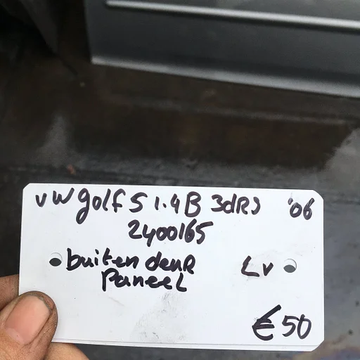 Vw Golf 5 1.4B 3drs 2006 Wagennr 2400165  Deurpaneel buiten Portier paneel  Linksvoor