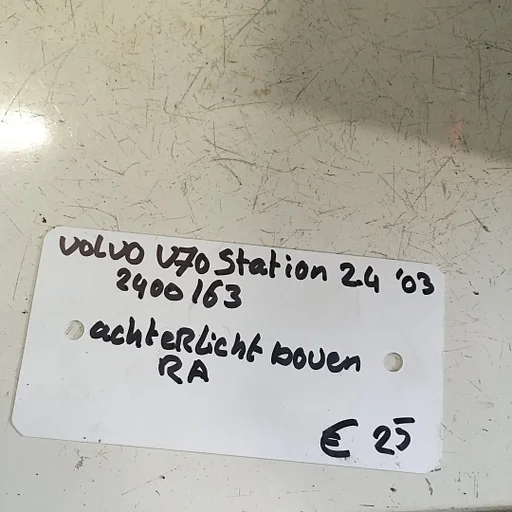 Volvo V70 Station 2.4 automaat 2003 Wagennr 2400163  Achterlicht Rechtsachter boven