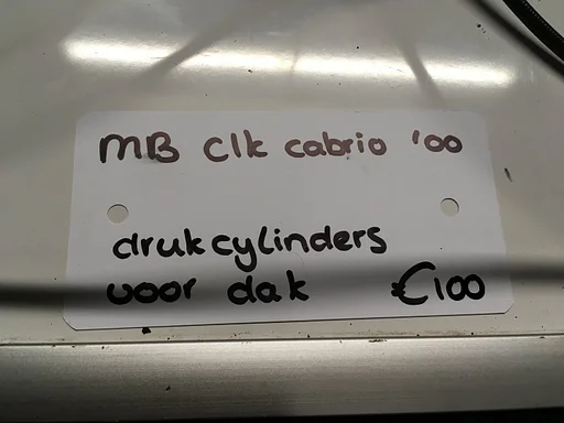 Mercedes CLK Cabrio 2000 Cabrio drukcilinders tbv dak