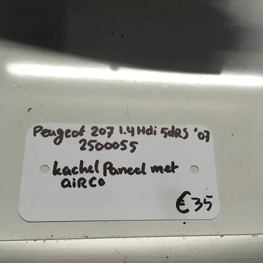 Peugeot 207 1.4 hdi 5drs 2007 2500055   Kachelpaneel met airco N102080 F