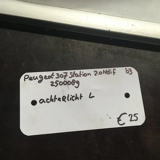 Peugeot 307 Station 2.0 hdi 2003 Wagennr 2500089  Achterlicht Links