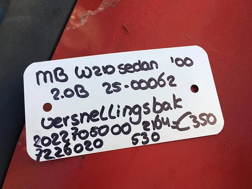 Mercedes W210 sedan 2.0 B 2000  wagennr 2500062 Versnellingsbak
