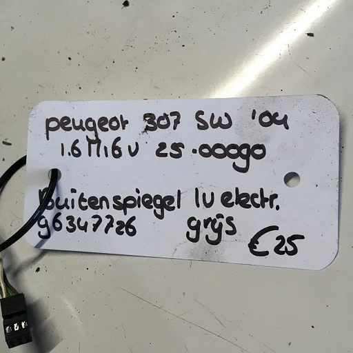 Peugeot 307 sw 1.6 16v 2500090   Buitenspiegel elektr bed. Linksvoor zilver 96347726