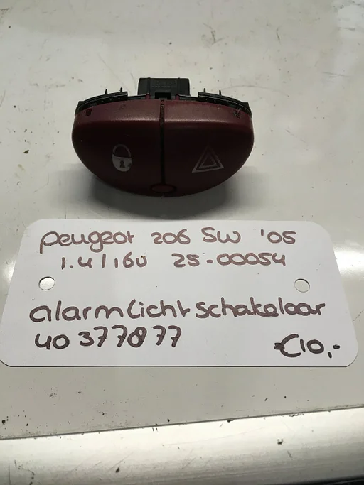 Peugeot 206 Sw 1.4 16v 2005 2500054 Alarmlichtschakelaar 40377877