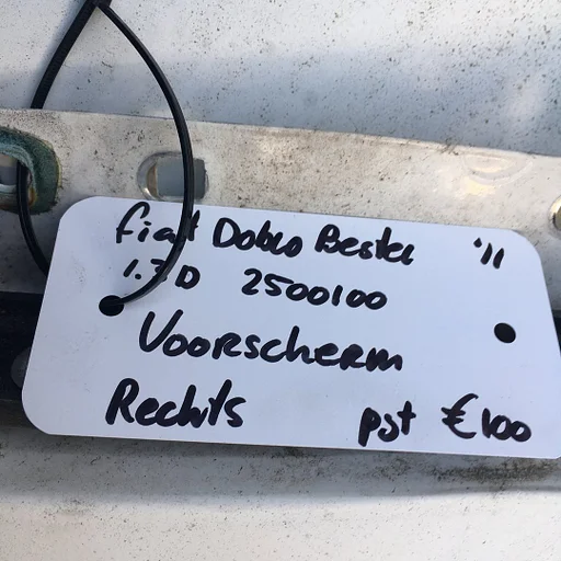 Fiat Doblo Bestel 2011 1.3 Diesel 2500100 Voorscherm Rechts of Links