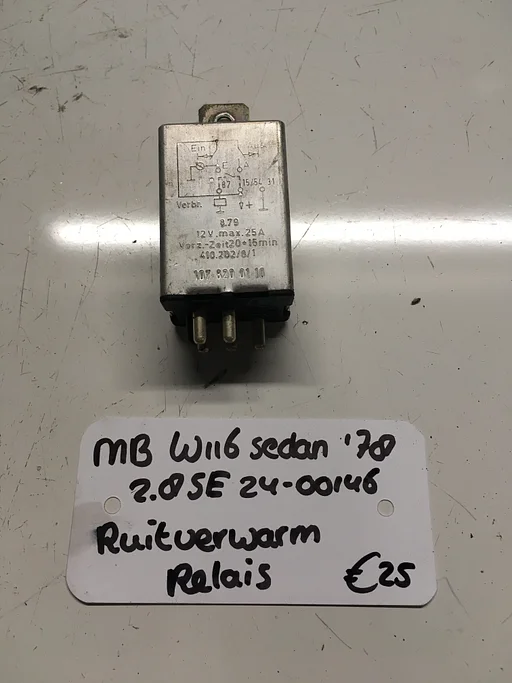Mercedes W116 Sedan 2.8SE 1978 2400146 Ruitverwarming Relais 107 820 0110