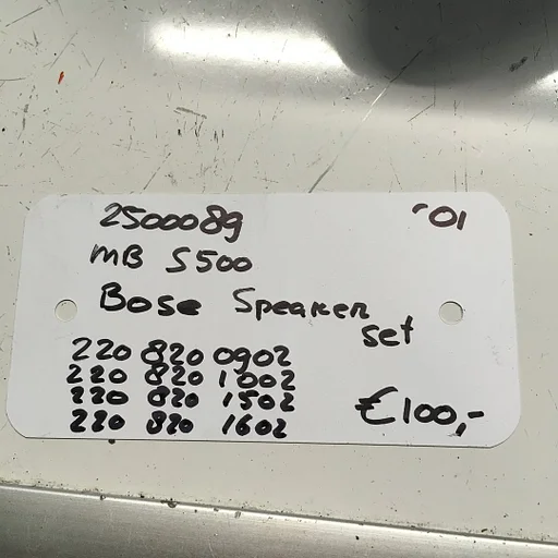 Mercedes S500 5.0 automaat start stop 2001 25000098  Speaker set Bose 220 820 0902 , 220 820 1002 , 220 820 1502 , 220 820 1602,