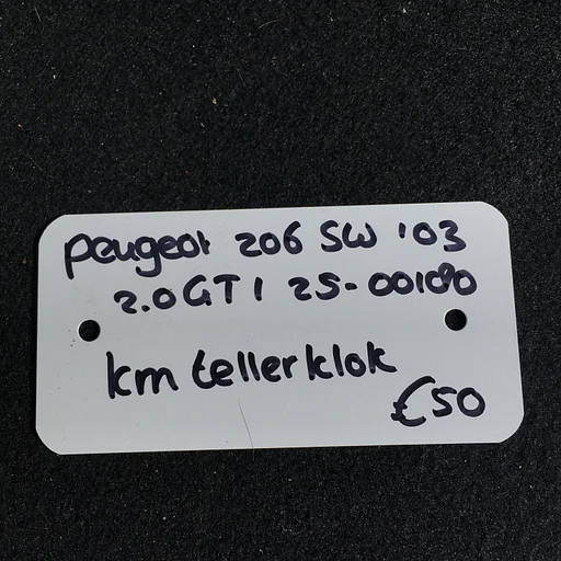 Peugeot 206 gti 2.0 16v Sw 2003 2500180  Km Tellerklok