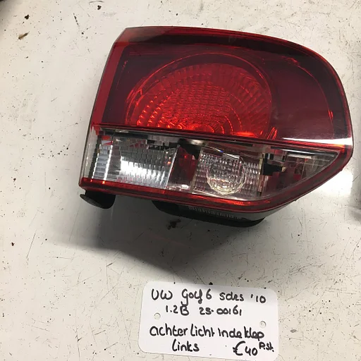 Vw Golf 6 1.2 B 6 bak handgesch. kleurcode LC9X 2010 2500161  Achterlicht ( in klep ) Links