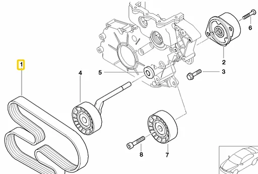 Multiriem BMW E46 320D oe 12311268675 org nieuw bmw