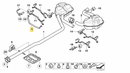UITLAAT KLEM MINI COOPER S OE 18201490025