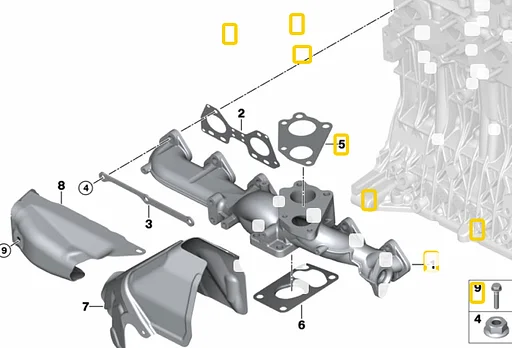 UITLAATSPRUITSTUK PAKKING BMW OE 11657802593