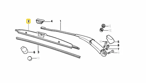 RUITENWISSERBLAD  BMW E34 E32 E38 E31 OE 61610134601