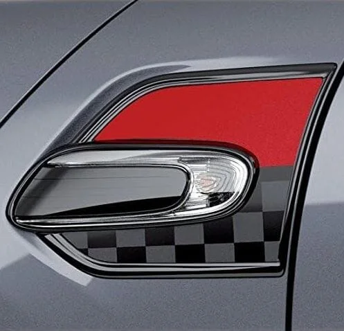 Trim covers set zwart / rood JCW voor zijknipperlicht nieuw MINI F55 F56 F57 51142355377 2355377